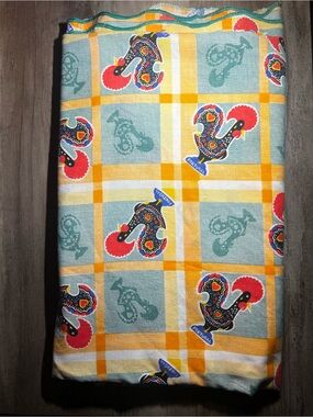 Vintage Portugal Rooster Cotton Table Cloth 4ft x 6ft